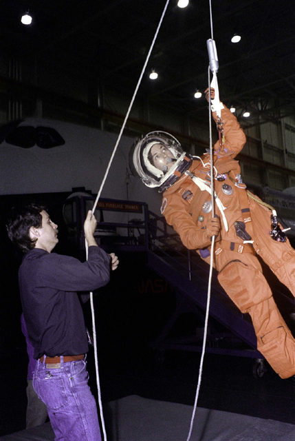 Space History Photo: Ochoa on Sky Genie